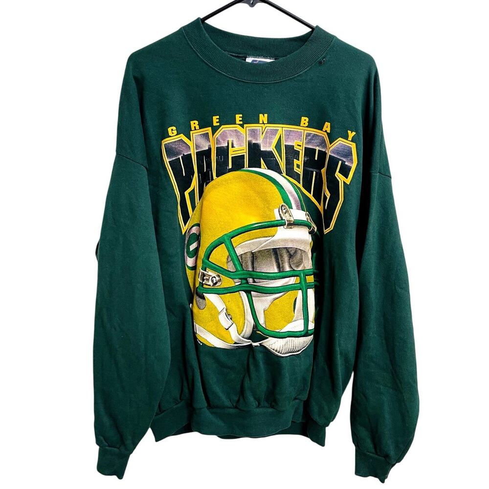 Vintage 90s Men's Green Bay Packers NFL‎ Football Team Crewneck Sweater Size 2XL